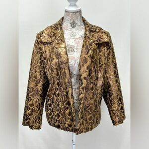ERIN LONDON Brown reptile imprinted lined jacket size M